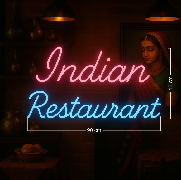 AASTHA & Indian restaurant | LED Neon Sign (2 signs)