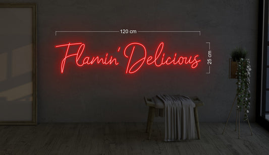 OPEN & Flamin' Delicious | LED Neon Sign (2 signs)