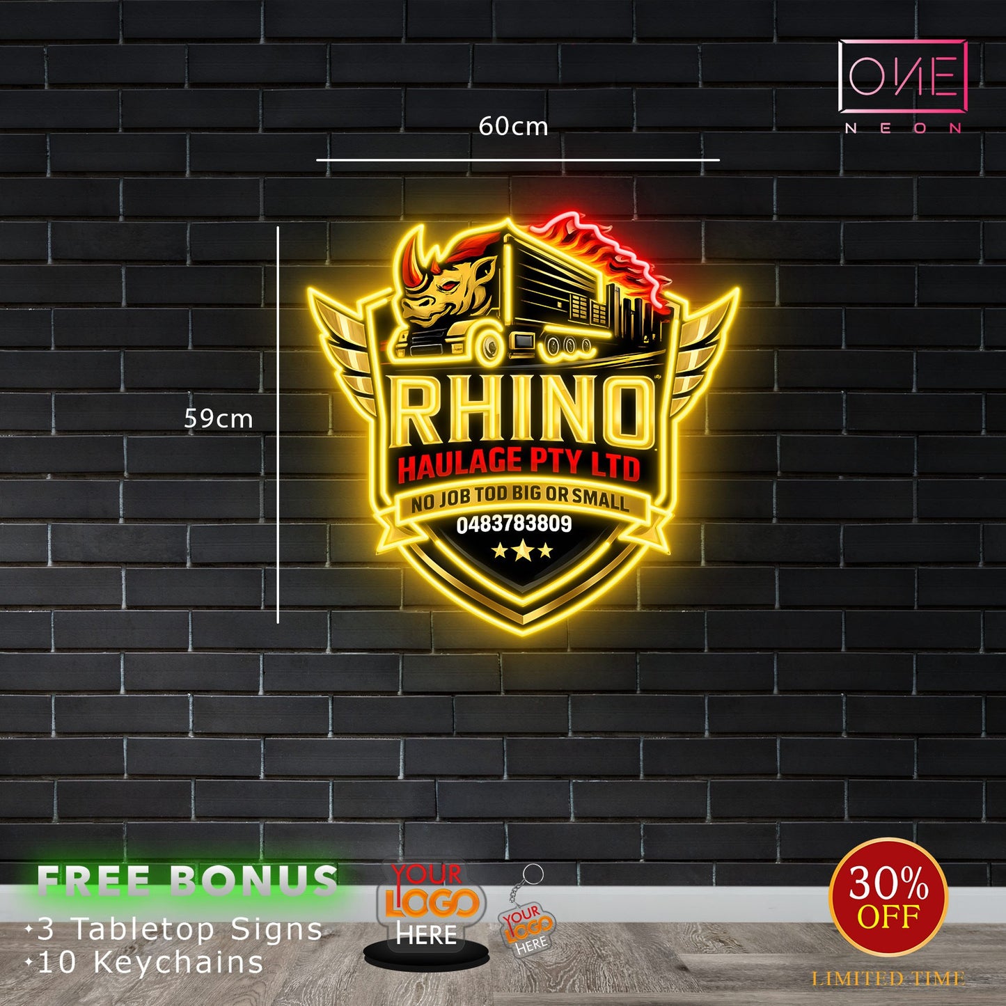 RHINO HAULAGE PTY LTD | LED Neon Sign (waterproof)