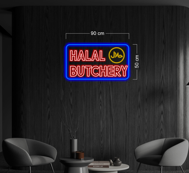 Zaytoon Supermarket+ Halal butchery ( 2 signs)| LED Neon Sign