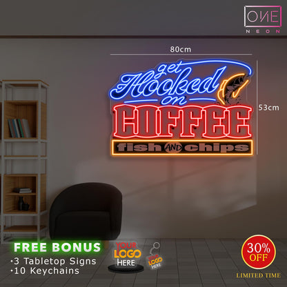 Get Hooked On Coffee | LED Neon Sign (waterproof)