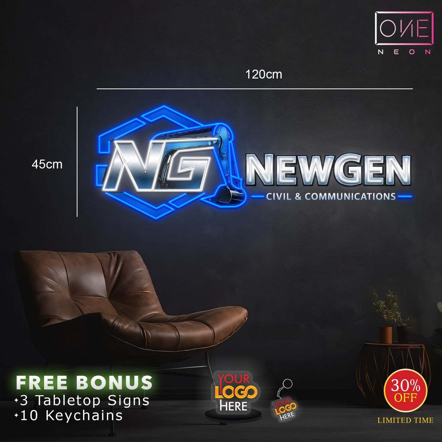 Enseigne au néon LED personnalisée pour entreprise 