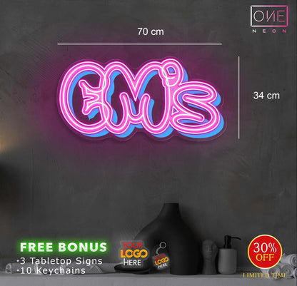 EM's logo | LED Neon Sign