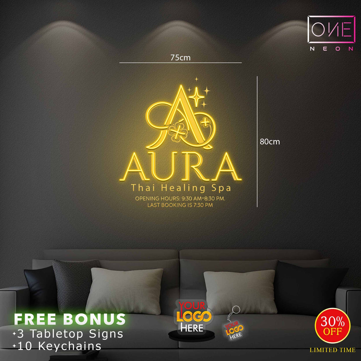 AURA THAI HEALING SPA | LED Neon Sign (waterproof)