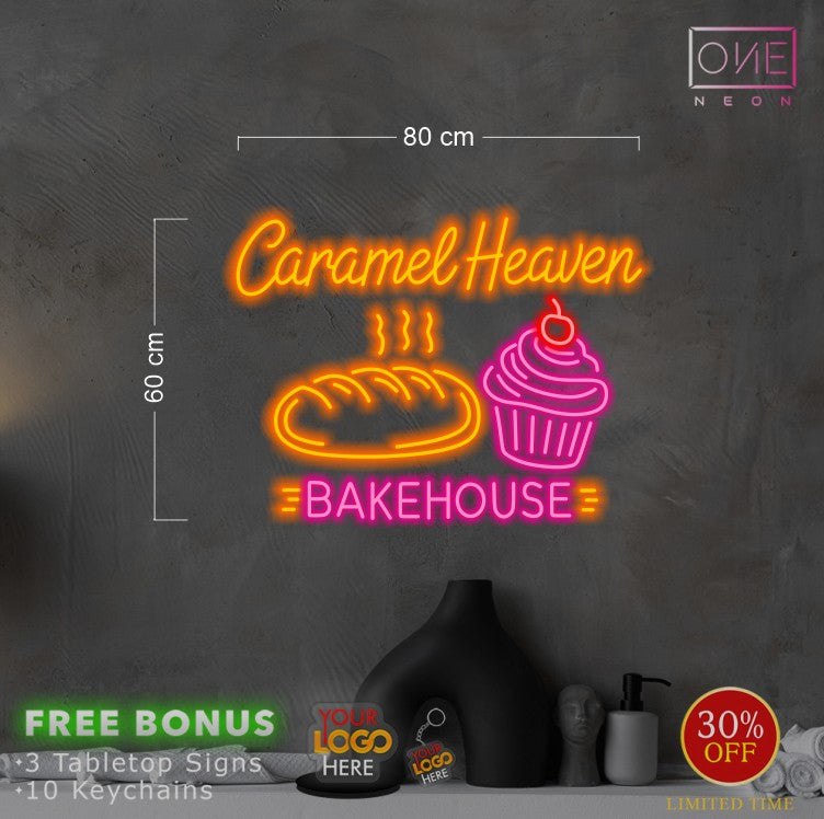 OPEN WELCOME + BREAD COFFEE + CARAMEL HEAVEN | LED Neon Sign (3 signs)