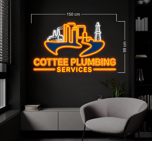 COTTEE PLUMBING SERVICES | LED Neon Sign (+50 keychains)