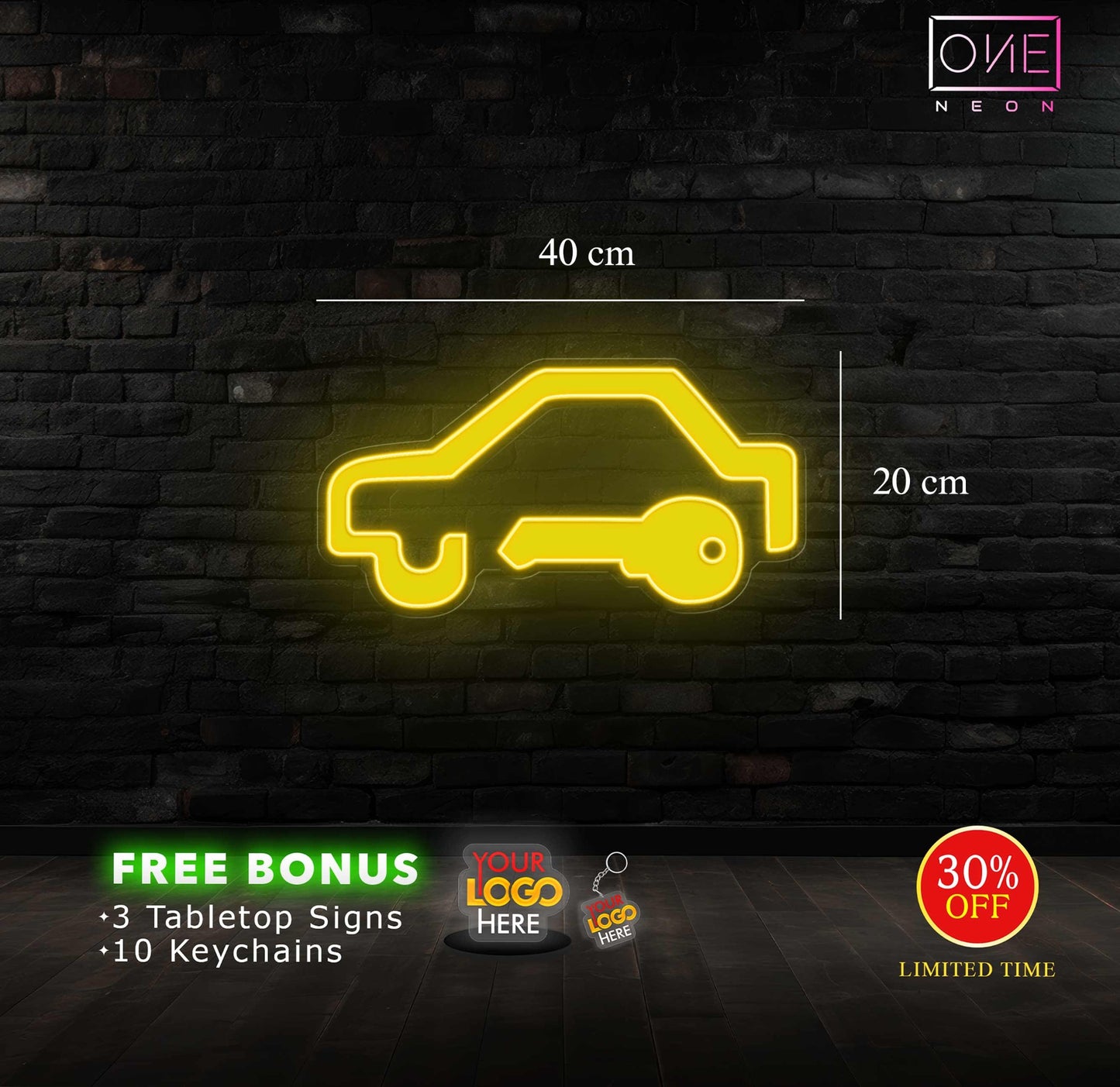 Car immobiliser lights ( 4 signs)| LED Neon Sign
