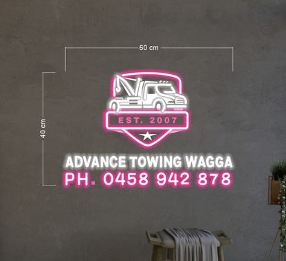ADVANCE TOWING WAGGA| LED Neon Sign (outdoor use)
