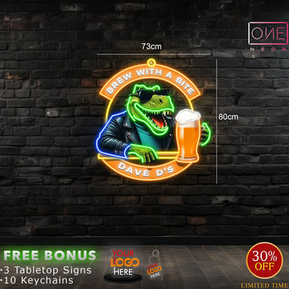 BREW WITH A BITE | LED Neon Sign