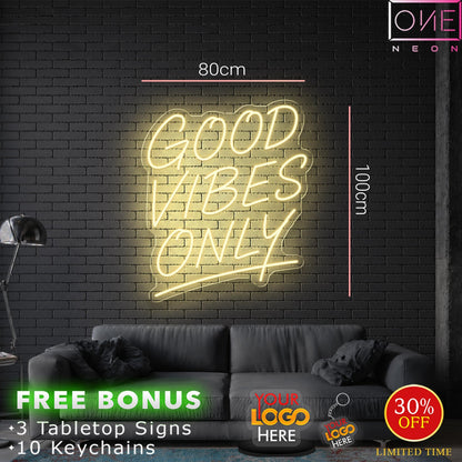 WOODFIRED PIZZERIA + Good Vibes Only | LED Neon Sign (indoor + outdoor use)