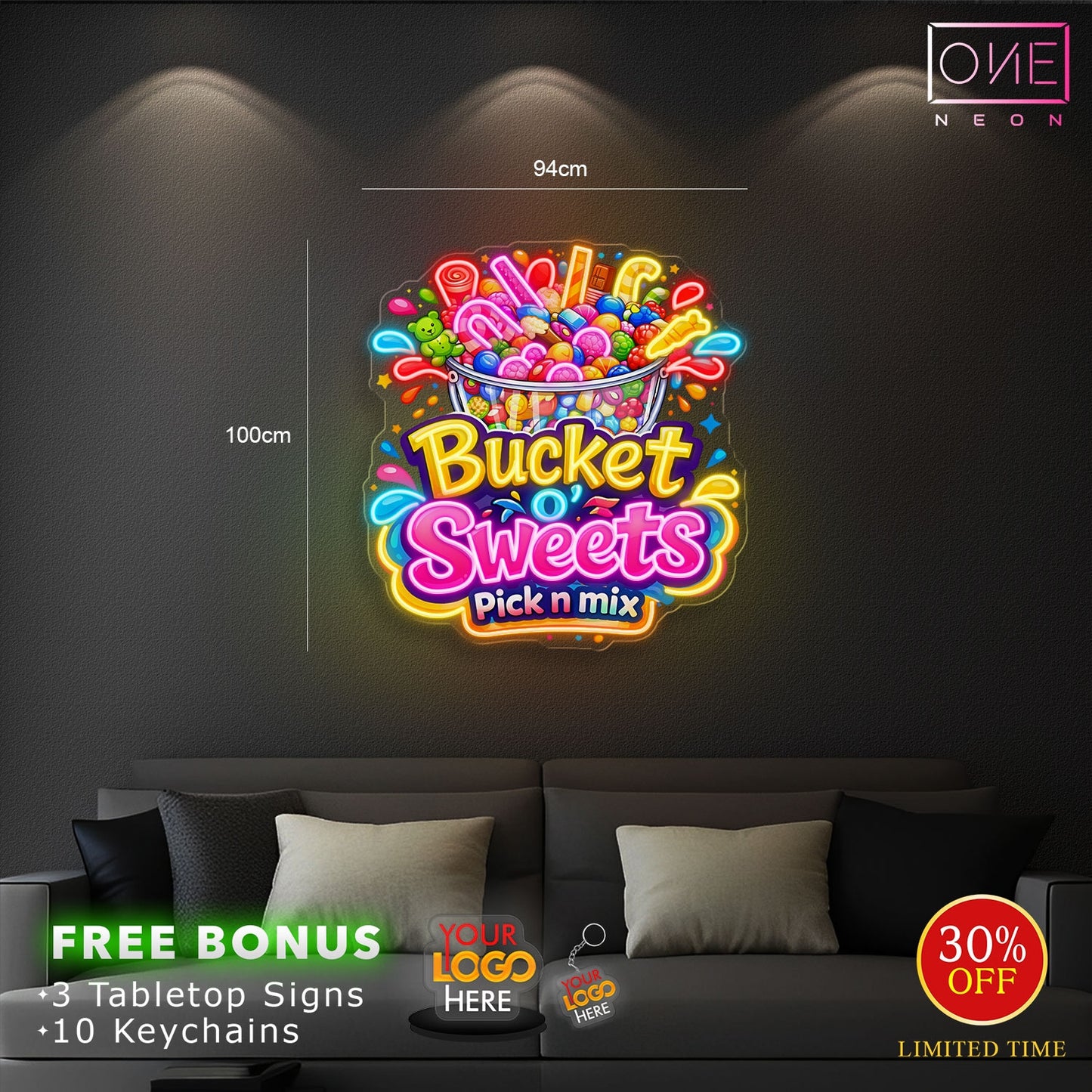 Bucket o' Sweets | LED Neon Sign