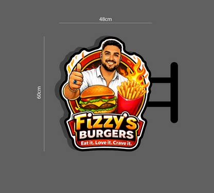 Fizzy's burgers | LED Neon Sign + light box