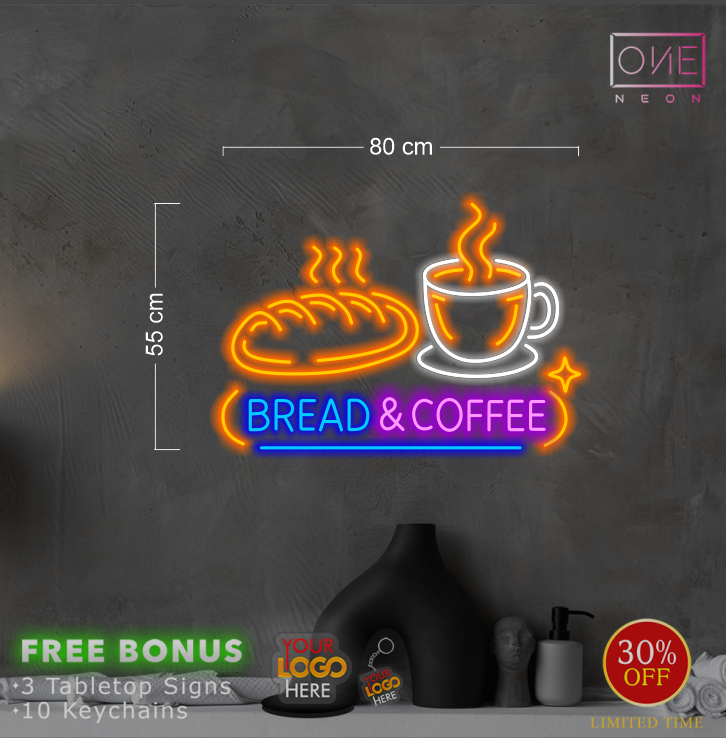 OPEN WELCOME + BREAD COFFEE + CARAMEL HEAVEN | LED Neon Sign (3 signs)