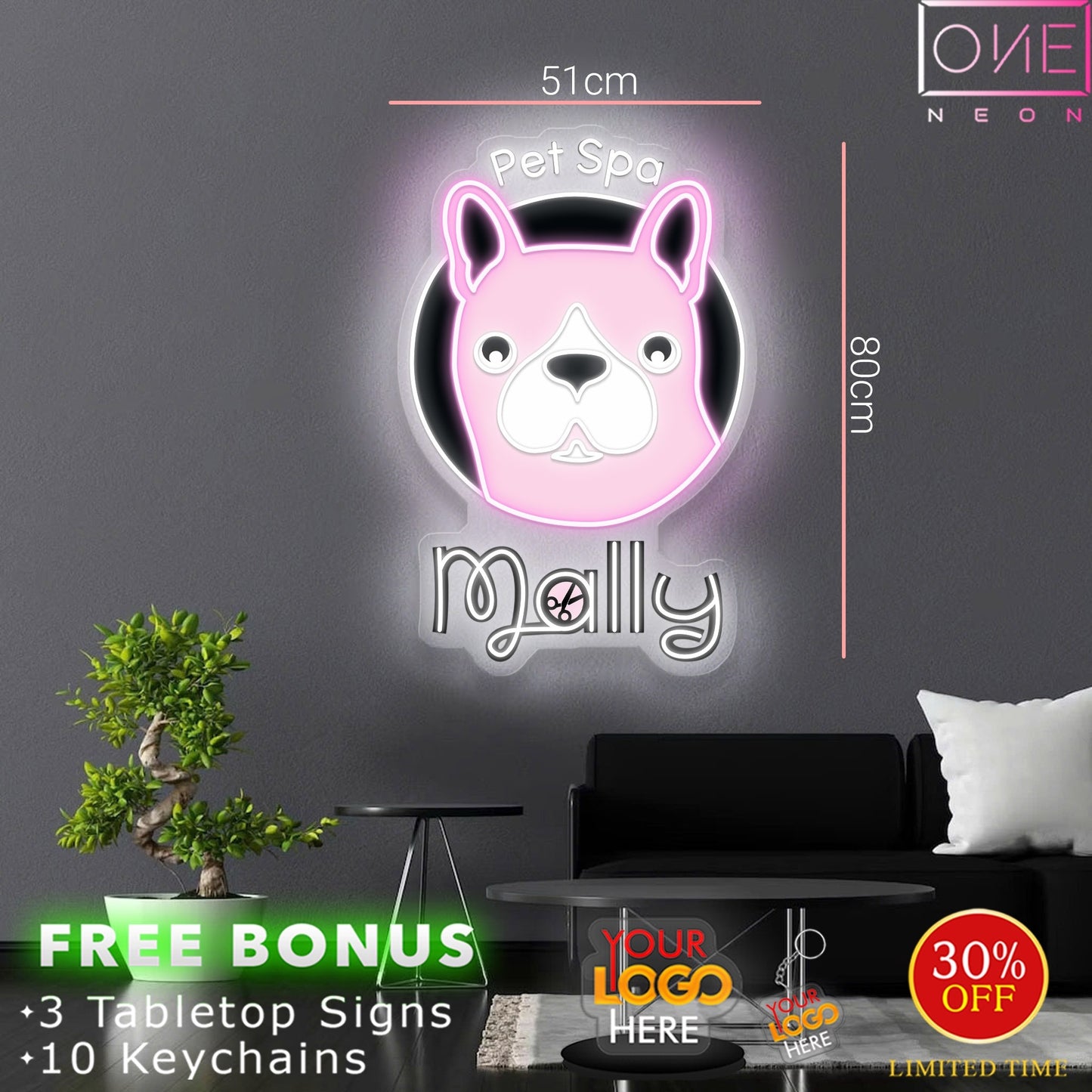 Pet Spa MALLY | LED Neon Sign