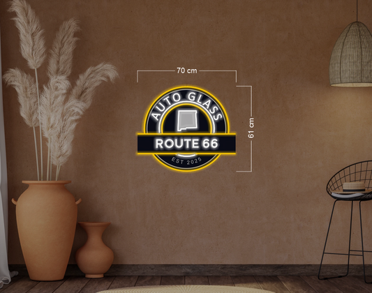 Auto Glass Route 66| LED Neon Sign