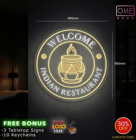 Welcome Indian Restaurant | LED Neon Sign
