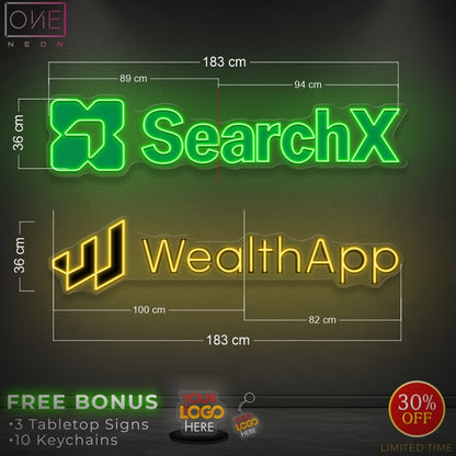 WealthApp+ SearchX (4 signs) | LED Neon Sign