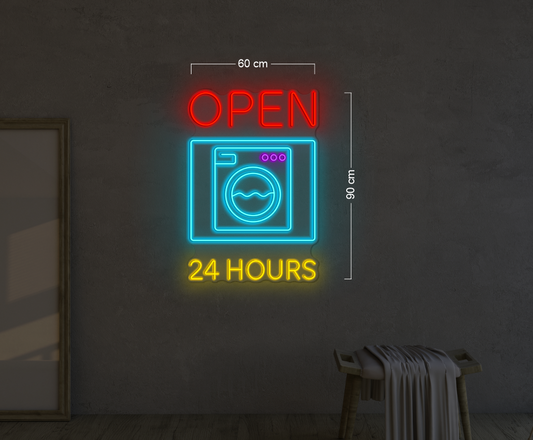 OPEN 24 HOURS | LED Neon Sign (2 signs)