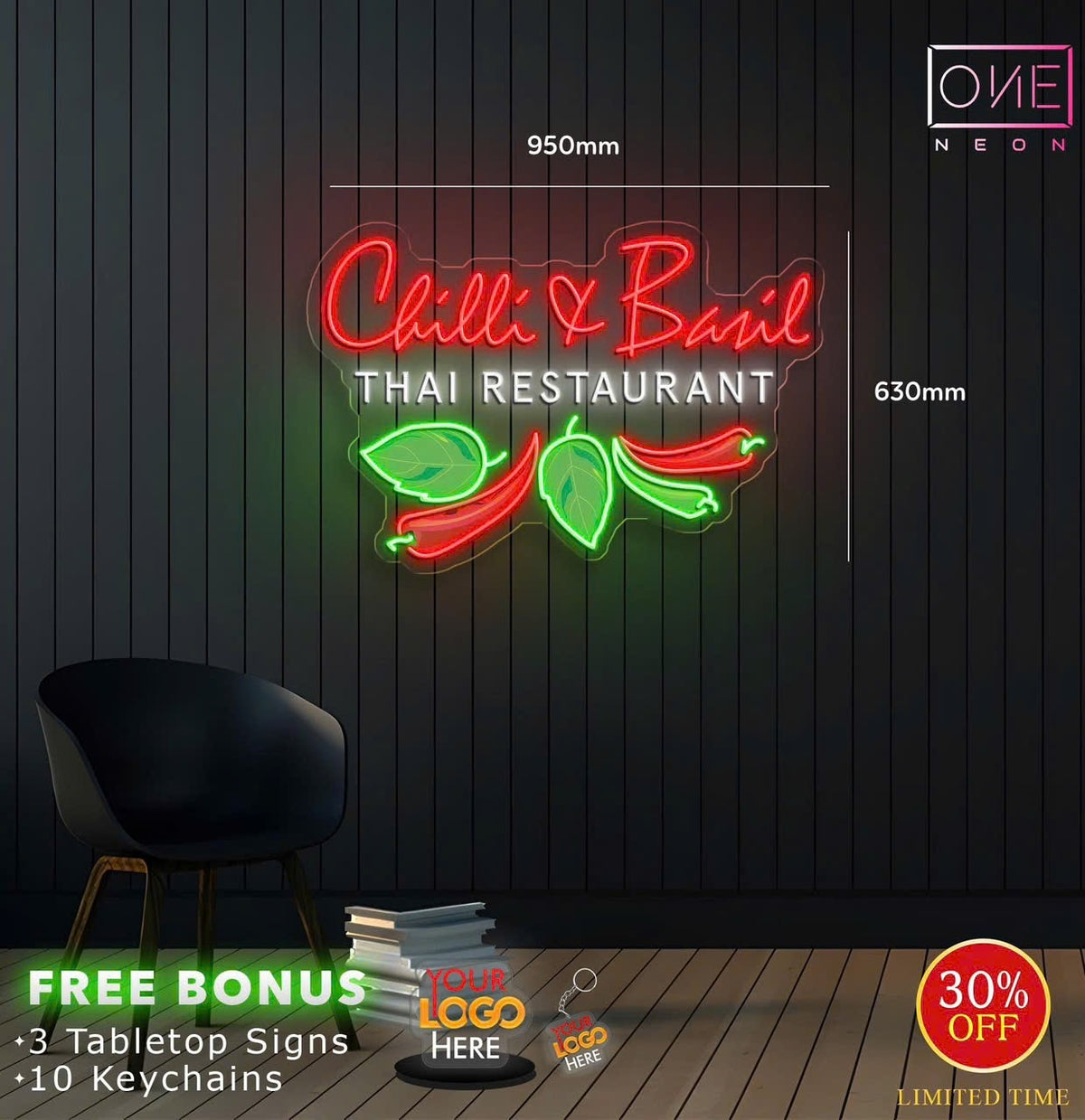 CHILLI & BASIL THAI RESTAURANT | LED Neon Sign