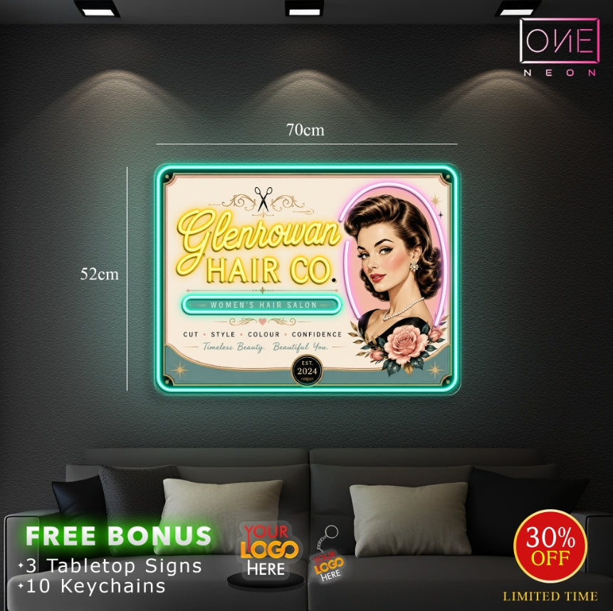 GLENROWAN HAIR CO| LED Neon Sign