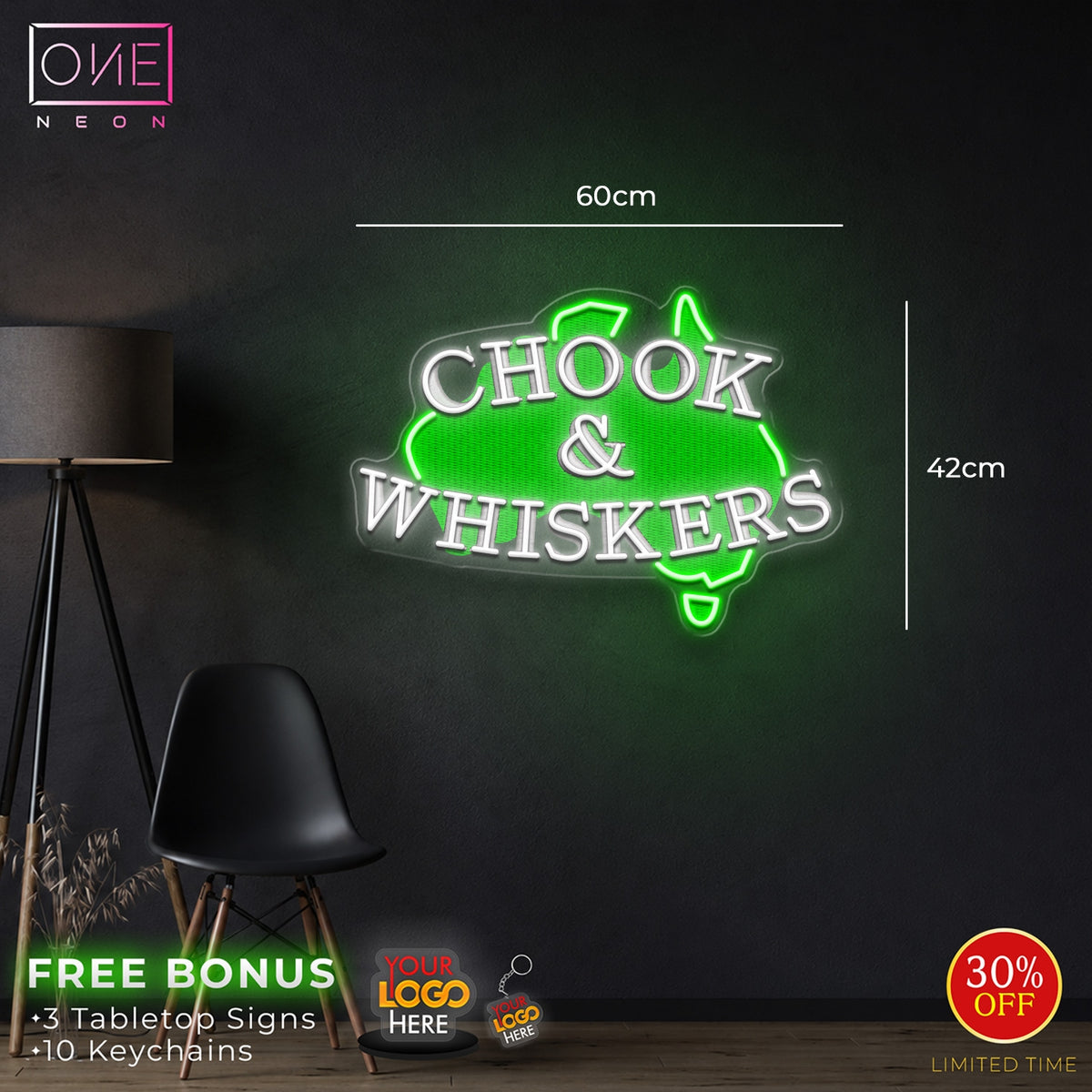 CHOOK & WHISKERS| LED Neon Sign