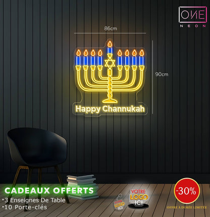 Happy Channukah | LED Neon Sign (waterproof)