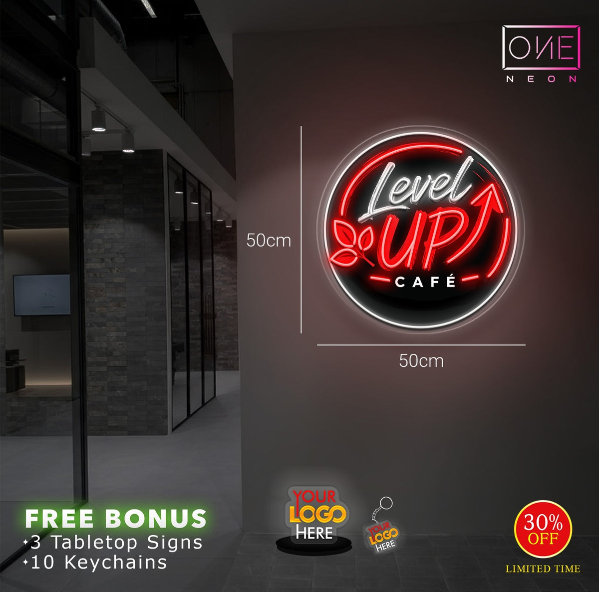 Level up cafe | LED Neon Sign