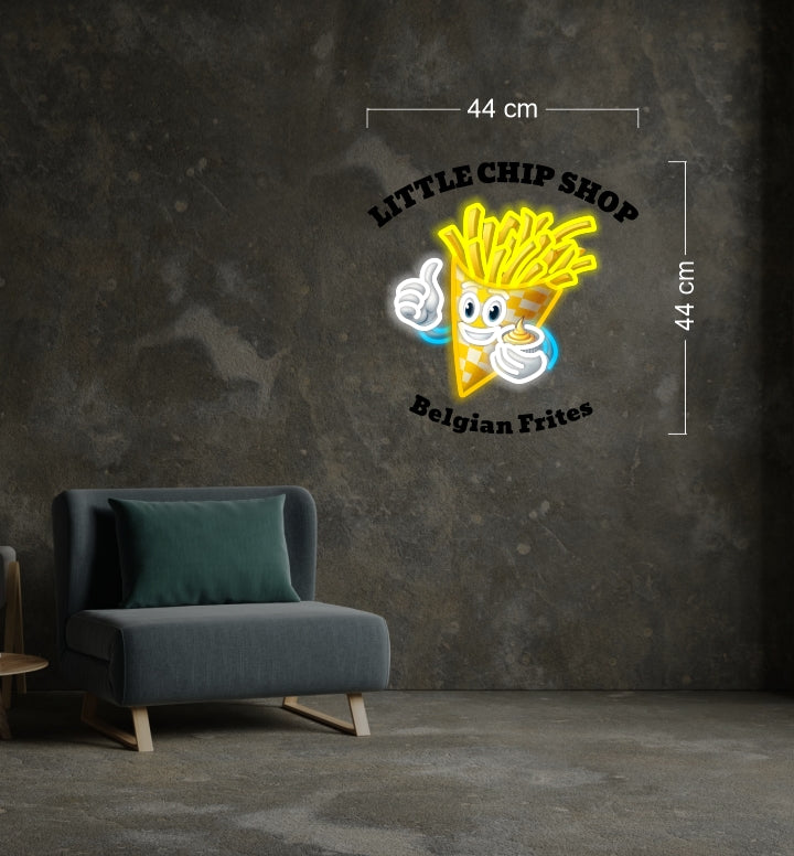 LITTLE CHIP SHOP BELGIAN FRITES | LED Neon Sign (outdoors)