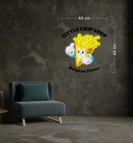 LITTLE CHIP SHOP BELGIAN FRITES | LED Neon Sign (outdoors)