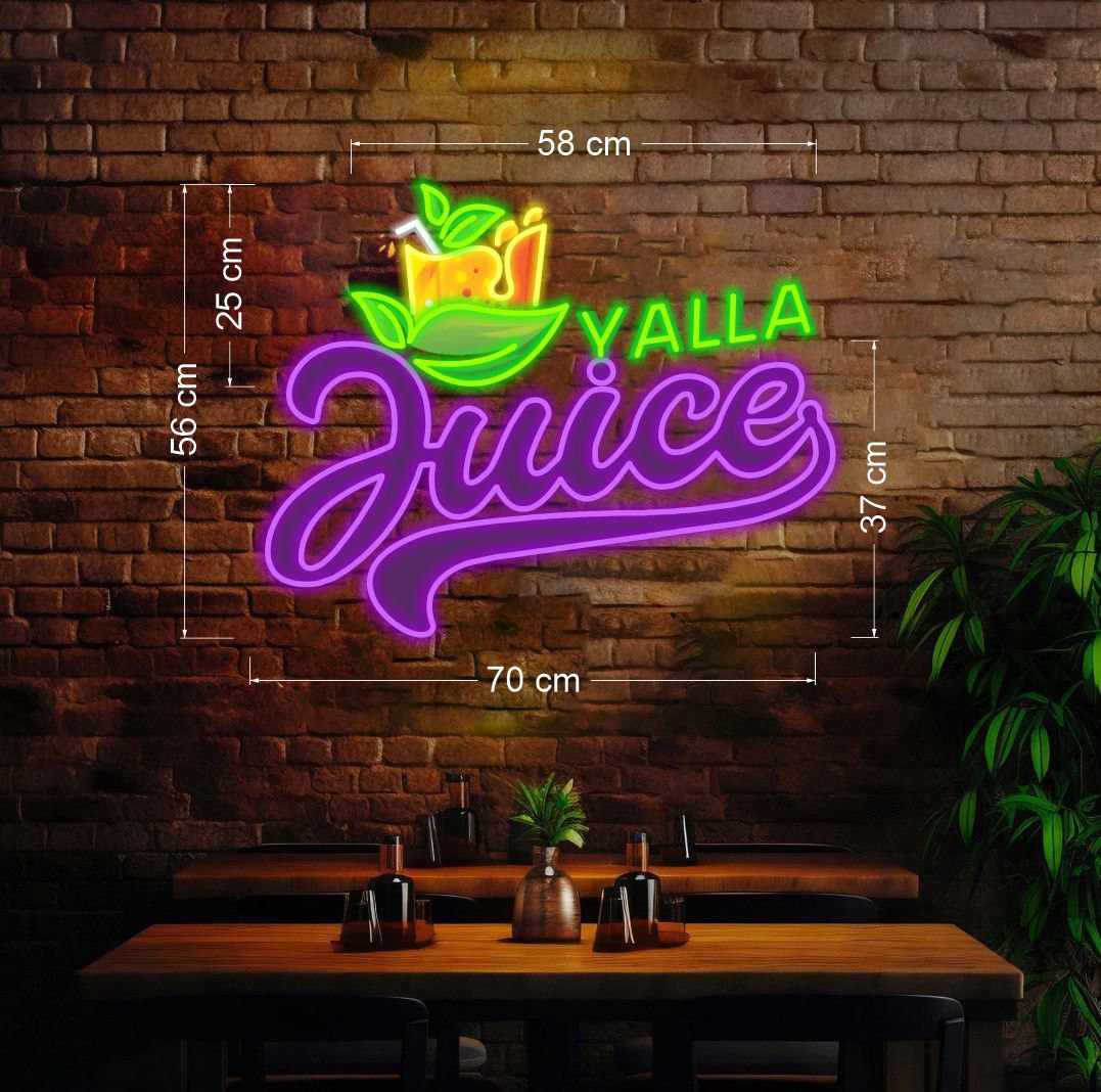 Organic Acai+ Yalla Juice (3 signs) | LED Neon Sign