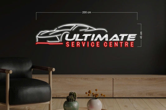 ULTIMATE SERVICE CENTRE | LED Neon Sign (2 WATERPROOF SIGNS)