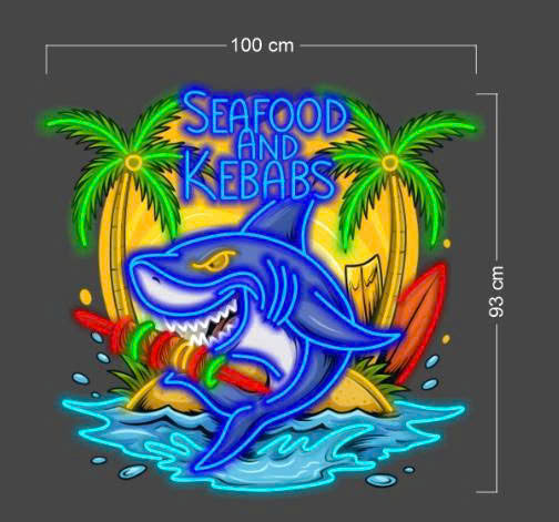 Seafoods and Kebabs | LED Neon Sign